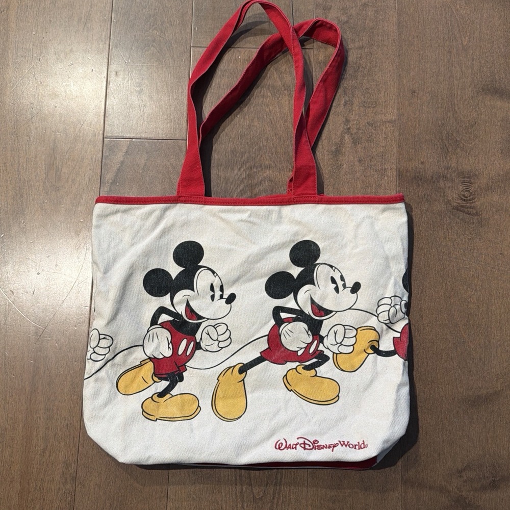 Disney Parks Canvas Tote Bag Walt Disney World Mickey Mouse 15" x 19"